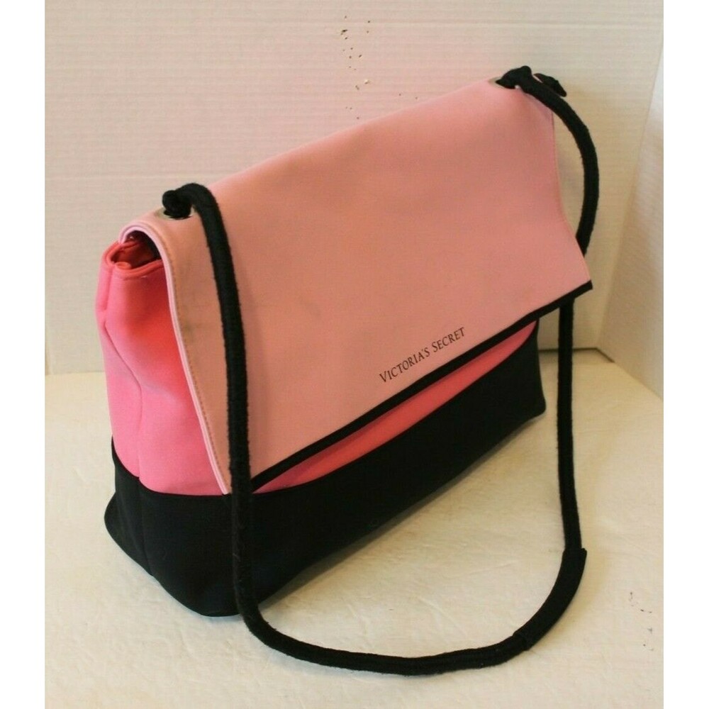 Victoria Secret Beach Tote Pink Black Insulated Shoulder Bag Large Cooler - Picture 4 of 8